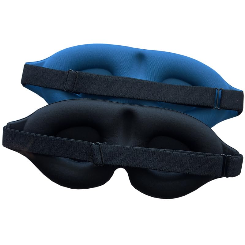 SKY-TOUCH 3D Deep Contoured Eye Eye Mask for Sleeping,100% Blackout,Sleep Mask Men Women, with Adjustable Strap for Sleeping, Yoga, Traveling (Black)