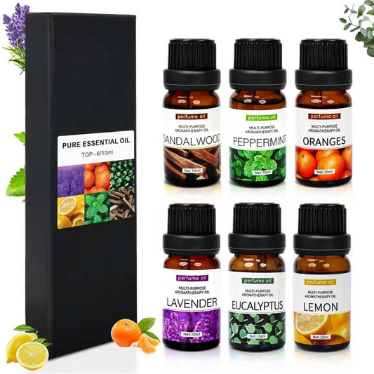 SKY-TOUCH Essential Oils Set, Premium Pure Oil for Diffusers, 100% Therapeutic Grade Aromatherapy Oils, Bottles*10mL ， Sleep, SPA, Relaxation, Ideal for Diffuser & Humidifier -