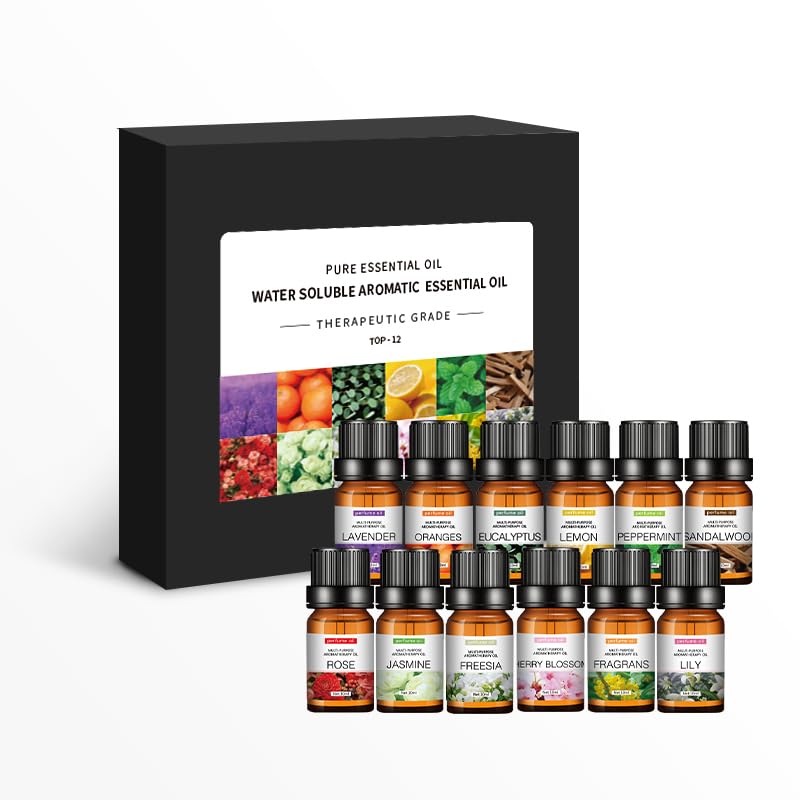SKY-TOUCH Essential Oils Set, Premium Pure Oil for Diffusers, 100% Therapeutic Grade Aromatherapy Oils, Bottles*10mL ， Sleep, SPA, Relaxation, Ideal for Diffuser & Humidifier -