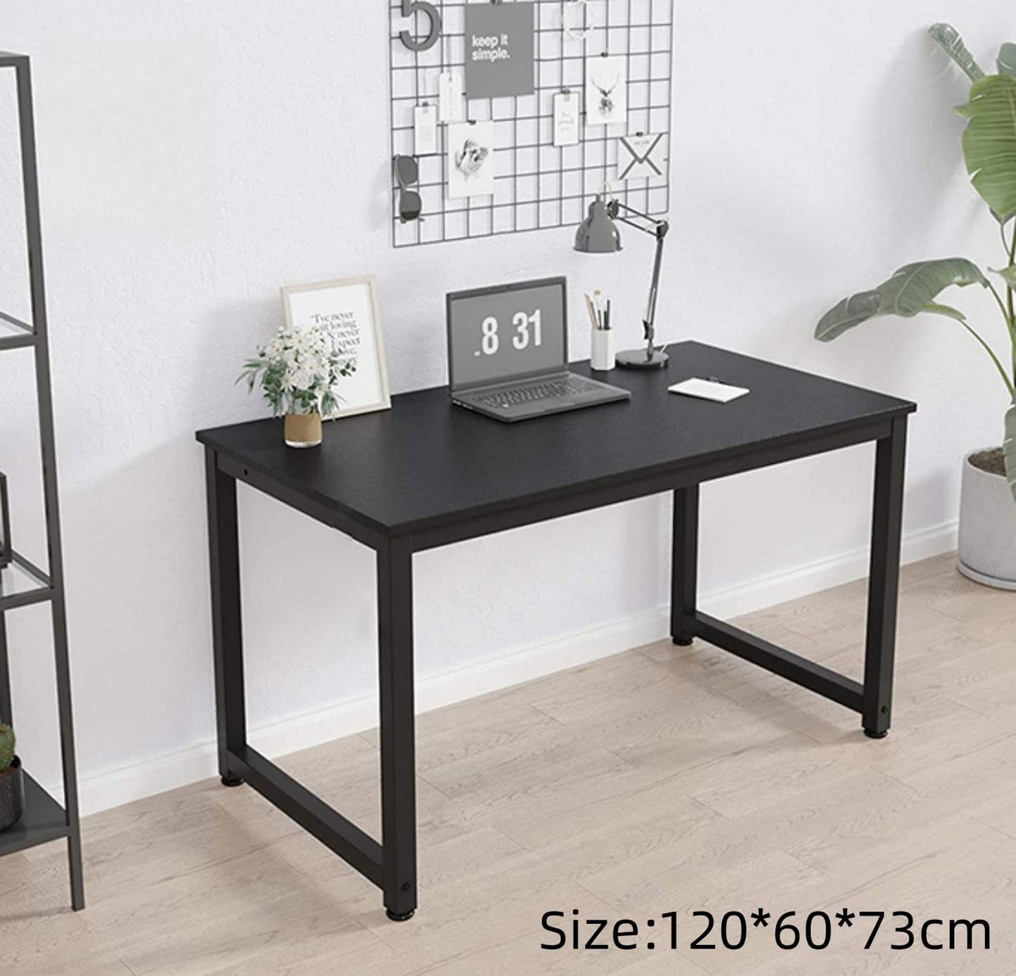 SKY-TOUCH Computer Desk 120 x 60cm, Computer Laptop Table Desk Office Desk Study Writing Desk Easy Assembly, Computer Desk Modern Simple Style for Home Office
