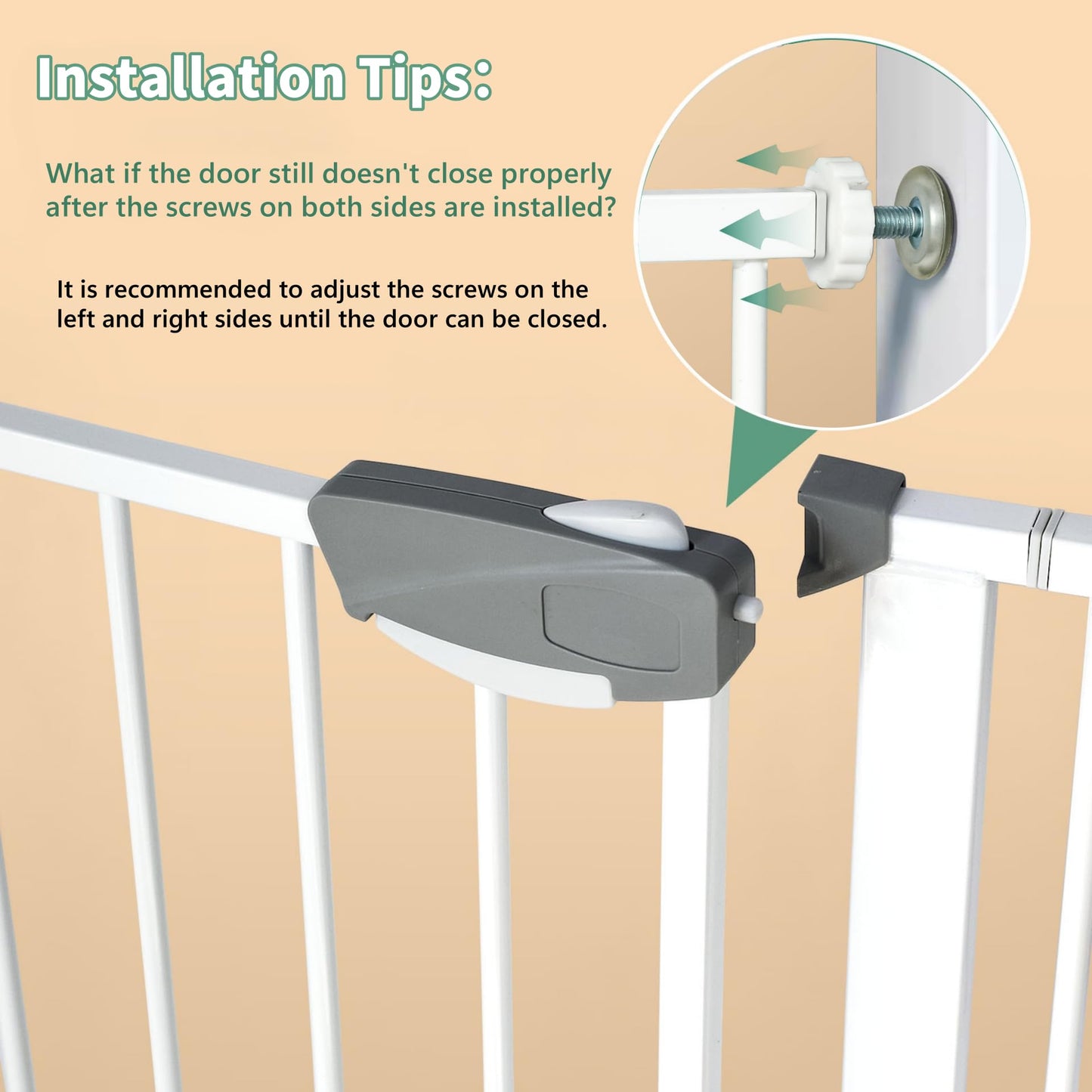 SKY-TOUCH Auto Close Safety Baby Gate, 75-84cm Extra Tall Wide Durable Baby Gate Fence Barrier Dog Gate, Baby Gates for Stairs & Doorways, Easy Install (Baby gate only, no extension)