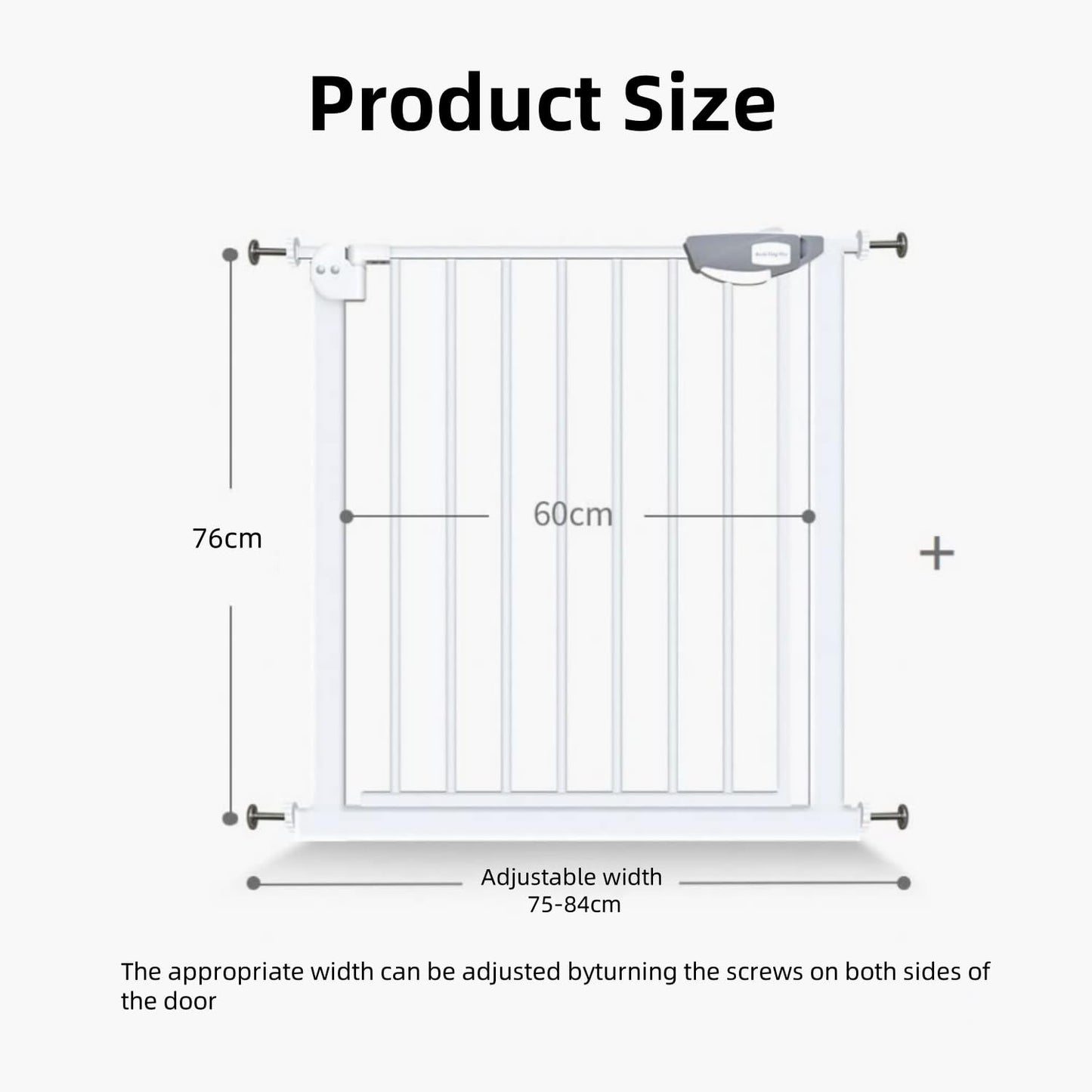 SKY-TOUCH Auto Close Safety Baby Gate, 75-84cm Extra Tall Wide Durable Baby Gate Fence Barrier Dog Gate, Baby Gates for Stairs & Doorways, Easy Install (Baby gate only, no extension)