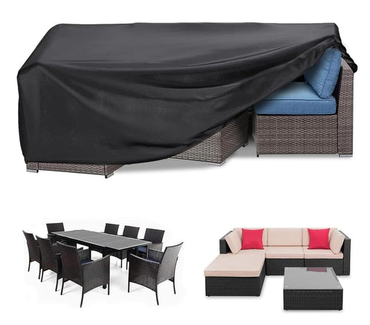 SKY-TOUCH Patio Furniture Cover 213x132cm, Garden Furniture Set Cover Waterproof, Outdoor Table and Chair Set Covers, Heavy Duty Oxford Fabric Furniture Covers Dust Proof Anti-UV