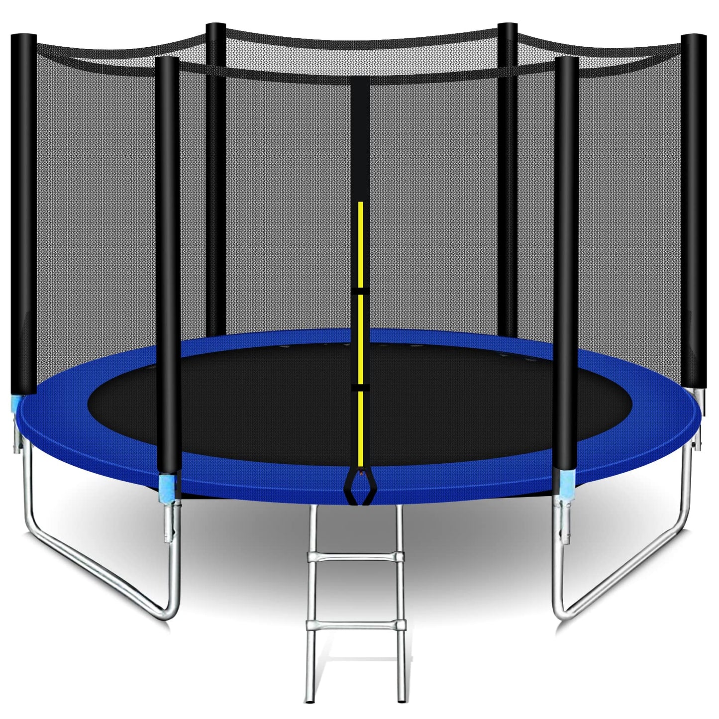 SKY-TOUCH 6FT/8FT/10FT/12FT Outdoor Trampoline for Kids Adult, Large Bungee Bed Jumping Mat and Spring Cover Padding with Safety Enclosure Net, Parent-Child Interactive Game Fitness Equipment