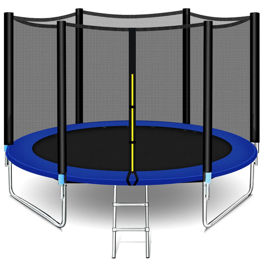 SKY-TOUCH 6FT/8FT/10FT/12FT Outdoor Trampoline for Kids Adult, Large Bungee Bed Jumping Mat and Spring Cover Padding with Safety Enclosure Net, Parent-Child Interactive Game Fitness Equipment