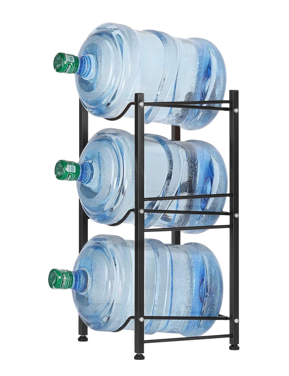SKY-TOUCH 3 Tier Water Jug Rack, 5 Gallon Water Bottle Holder Heavy Duty Water Bottle Stand Storage for Kitchen Home and Office Easy To Assemble
