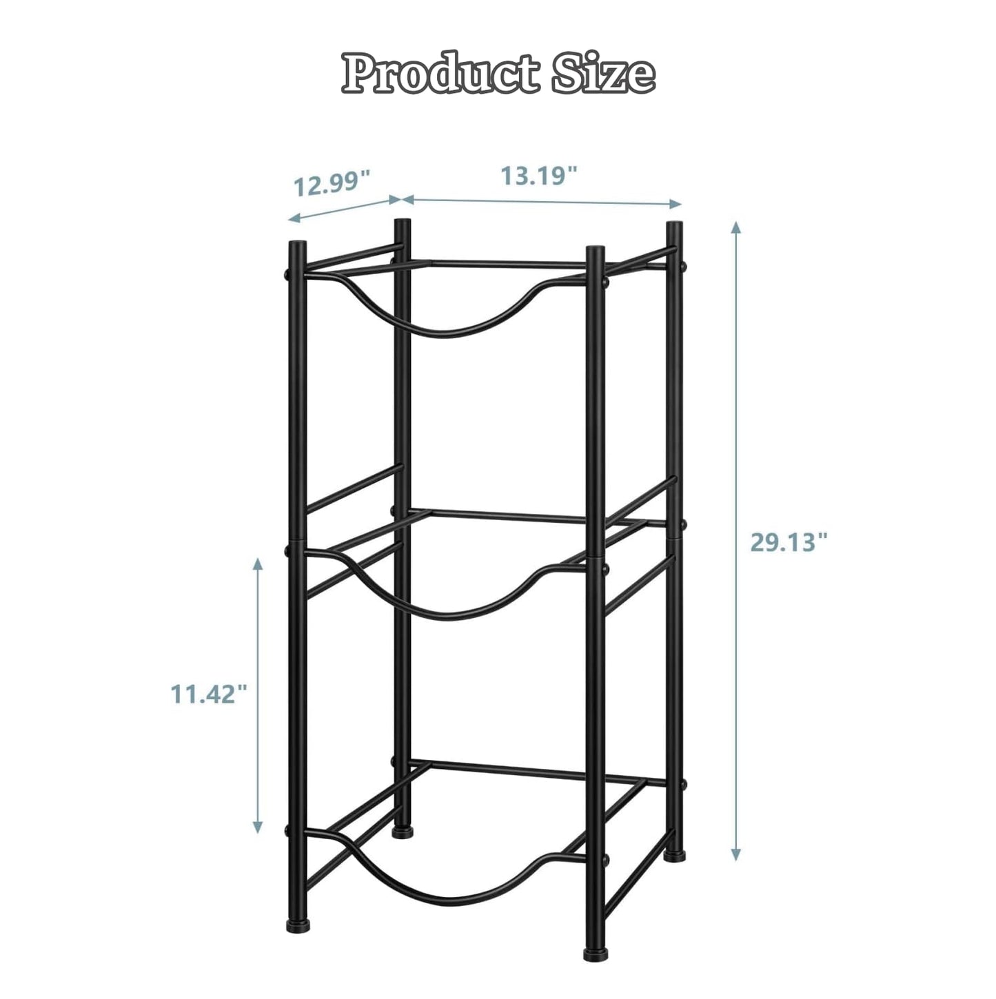 SKY-TOUCH 3 Tier Water Jug Rack, 5 Gallon Water Bottle Holder Heavy Duty Water Bottle Stand Storage for Kitchen Home and Office Easy To Assemble