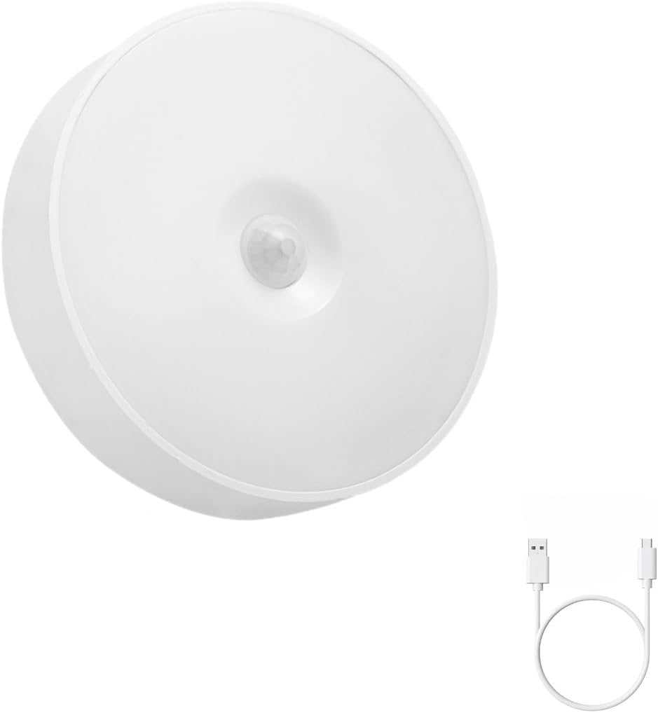 SKY-TOUCH 1Pcs Led Night Light : Motion Sensor Light Intelligent Body Induction Lamp USB Rechargeable Wireless Cabinet Light 2 Color Mode for Stair Bedroom LivingRoom Bathroom Kitchen Garage Wardrobe