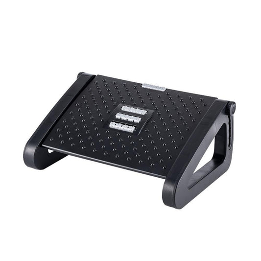 SKY-TOUCH Under Desk Footrest : Adjustable Height Footrest with Massage Roller Ergonomic Foot Stool with Massage Texture for Home Office Pressure Relief (Black)