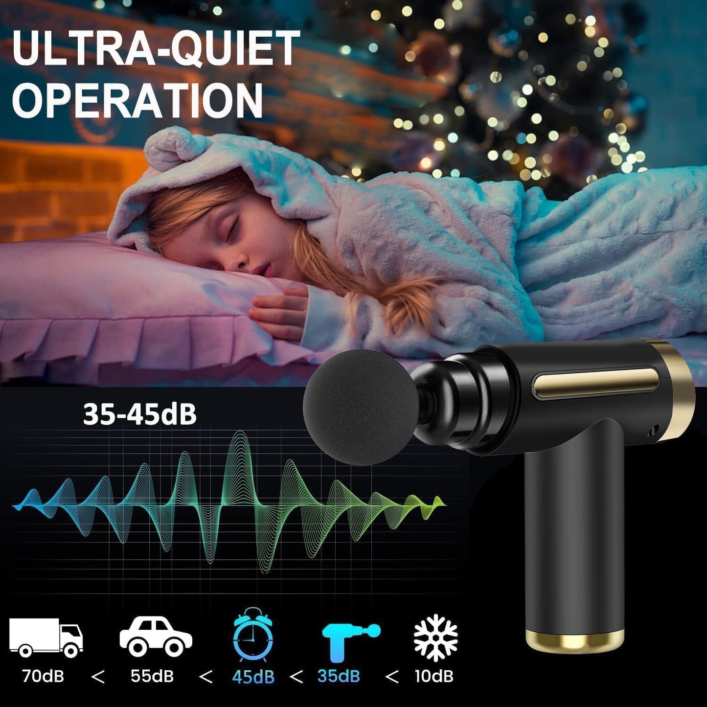 SKY-TOUCH Massage Gun,Professional Muscle Percussion Massager with 6 Speeds,Quiet Portable Electric Massager for Shoulder, Body,Back,and Physiotherapy,Compact Cordless Design,19x13x4.5cm