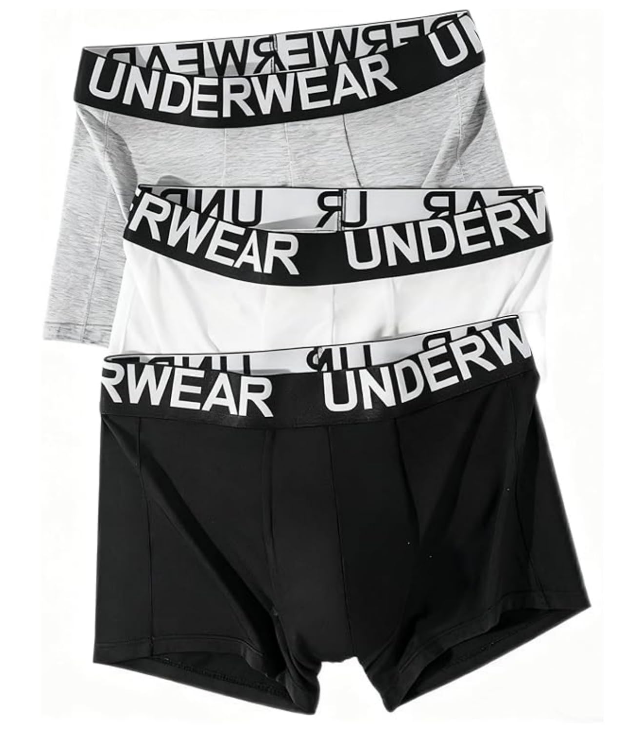 SKY-TOUCH 3 PACK Men’s Boxer Briefs, Soft Breathable Stretch Underwear, Moisture Control Comfortable Underpants for Everyday Wear,Men's underwear (Black/Gray/Light Grey)