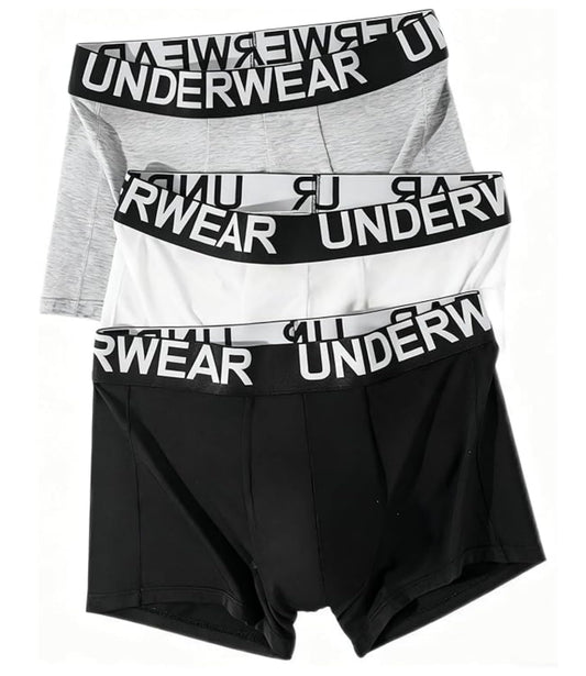 SKY-TOUCH 3 PACK Men’s Boxer Briefs, Soft Breathable Stretch Underwear, Moisture Control Comfortable Underpants for Everyday Wear,Men's underwear (Black/Gray/Light Grey)