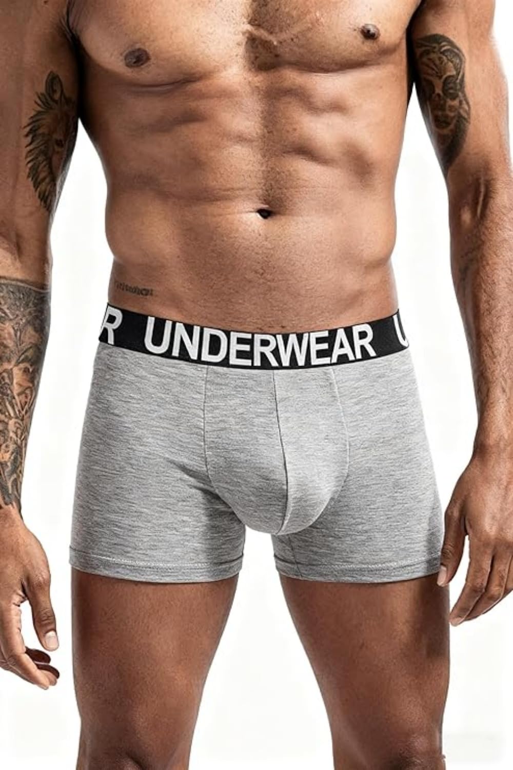 SKY-TOUCH 3 PACK Men’s Boxer Briefs, Soft Breathable Stretch Underwear, Moisture Control Comfortable Underpants for Everyday Wear,Men's underwear (Black/Gray/Light Grey)