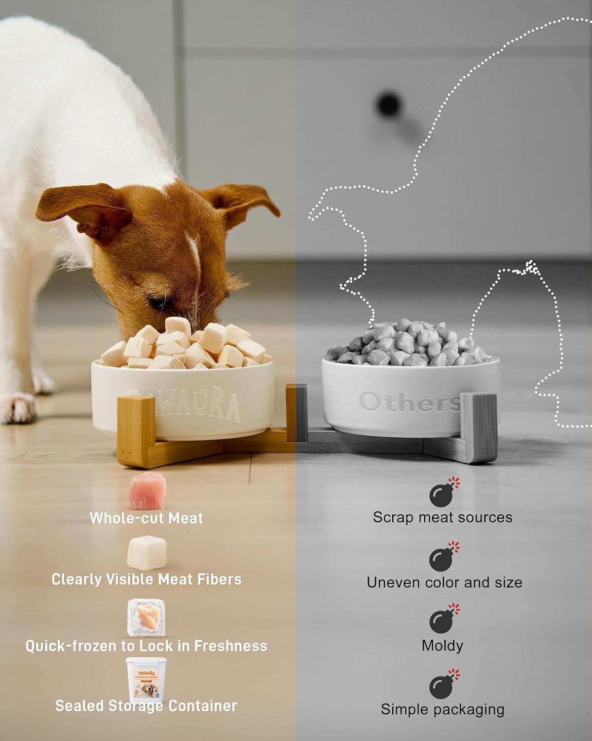 SKY-TOUCH FD Freeze-Dried Chicken Cubes 80g – High Palatability for Cats & Dogs, All-Natural, Raw, Grain-Free, Perfect for Training, Meal Toppers & Hydration Support