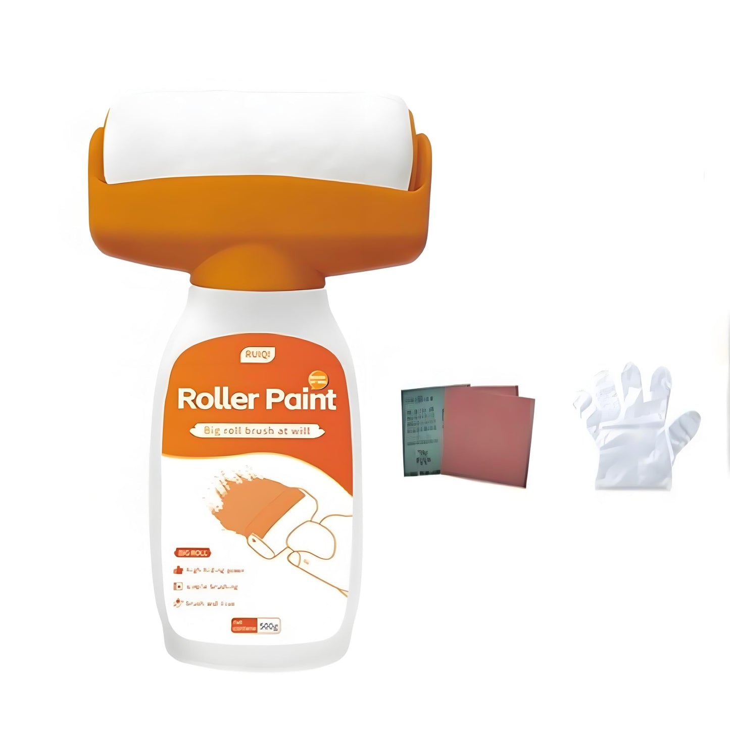 SKY-TOUCH 500g Wall Repair Paint Kit With Roller, Includes Sandpaper and Gloves, Low-Odor Latex Paint for Repairing Stains, Mold, Discoloration, Graffiti, and Scratches on Walls