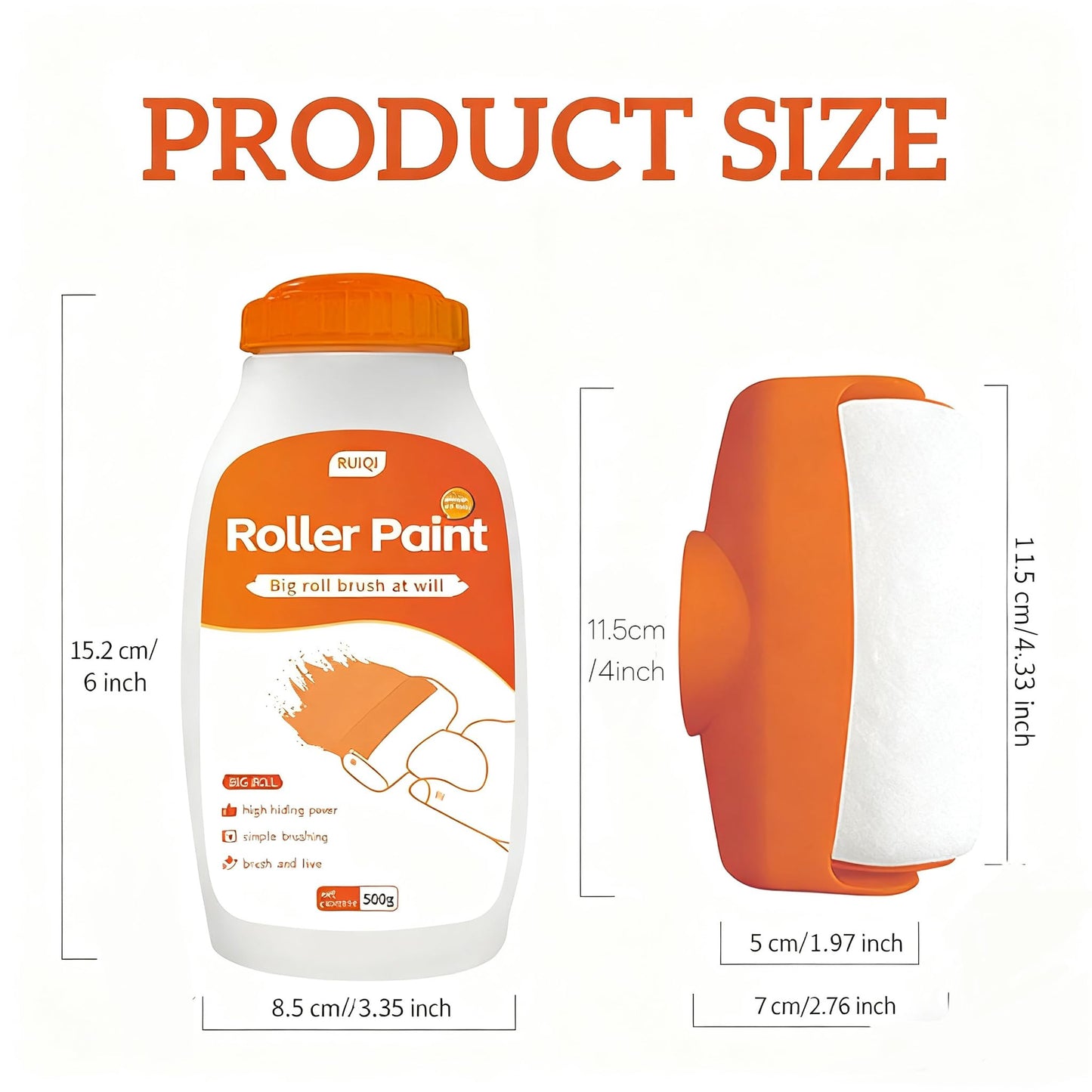 SKY-TOUCH 500g Wall Repair Paint Kit With Roller, Includes Sandpaper and Gloves, Low-Odor Latex Paint for Repairing Stains, Mold, Discoloration, Graffiti, and Scratches on Walls