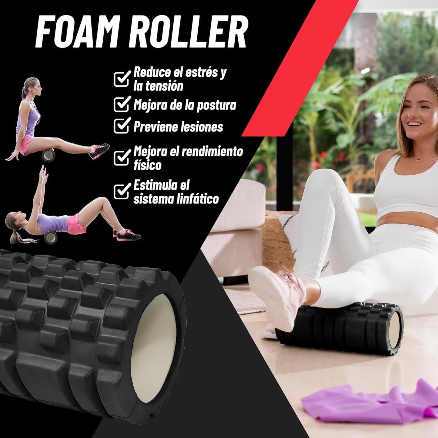 SKY-TOUCH 4-in-1 Roller Muscle Massage, Massage Ball, Yoga Column Massage Relax Ball Set, Foam Exercises and Roller Bag