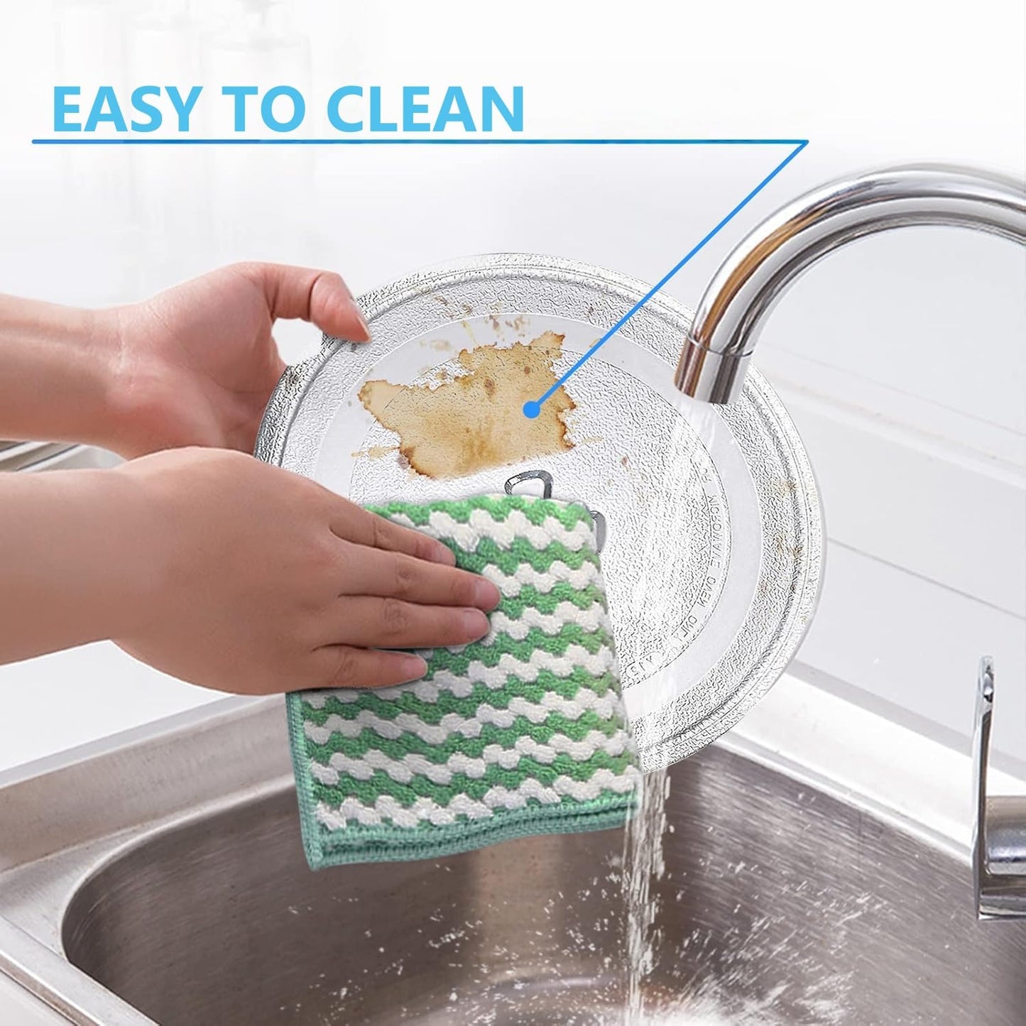 SKY-TOUCH Microwave Plate 24.5cm, Small Glass Microwave Replacement Turntable Tray, Easy to Clean, Dishwasher Safe