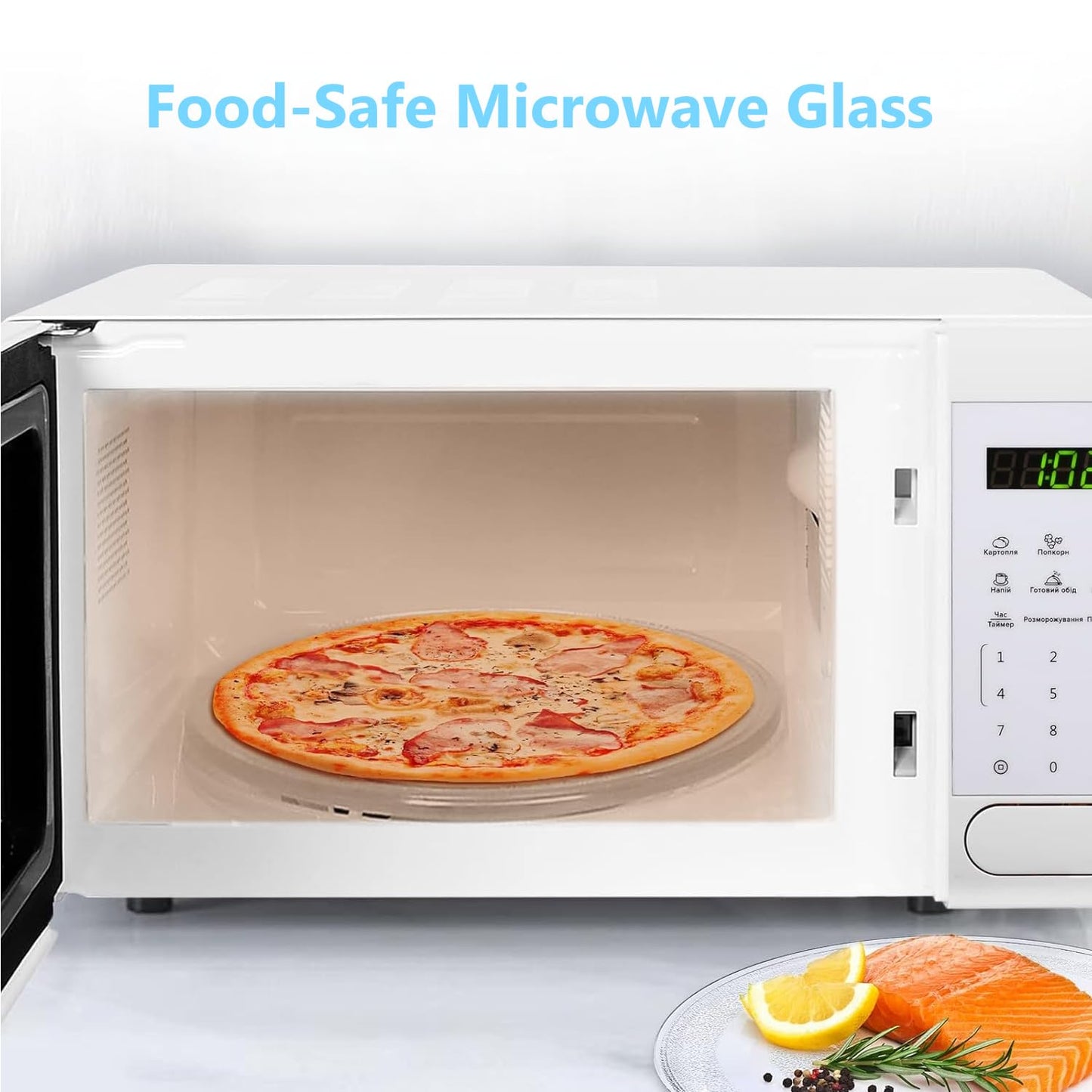 SKY-TOUCH Microwave Plate 24.5cm, Small Glass Microwave Replacement Turntable Tray, Easy to Clean, Dishwasher Safe