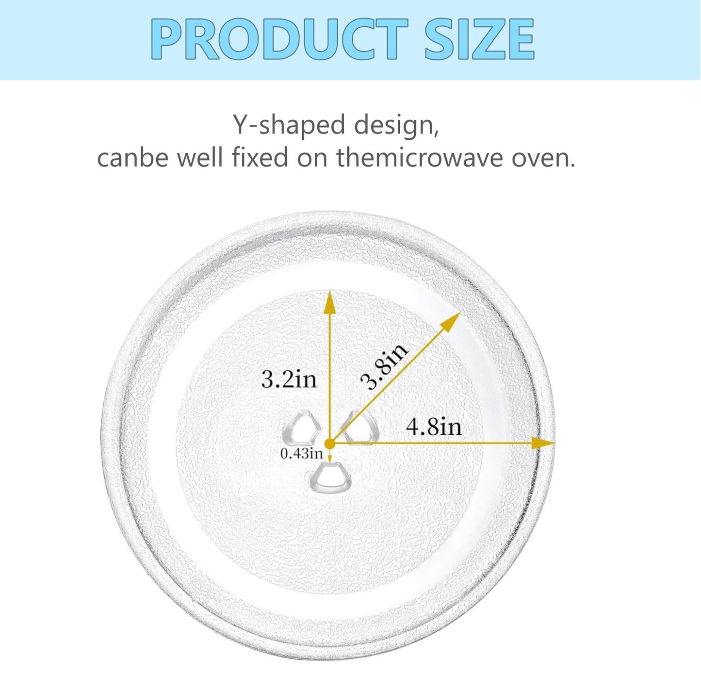 SKY-TOUCH Microwave Plate 24.5cm, Small Glass Microwave Replacement Turntable Tray, Easy to Clean, Dishwasher Safe