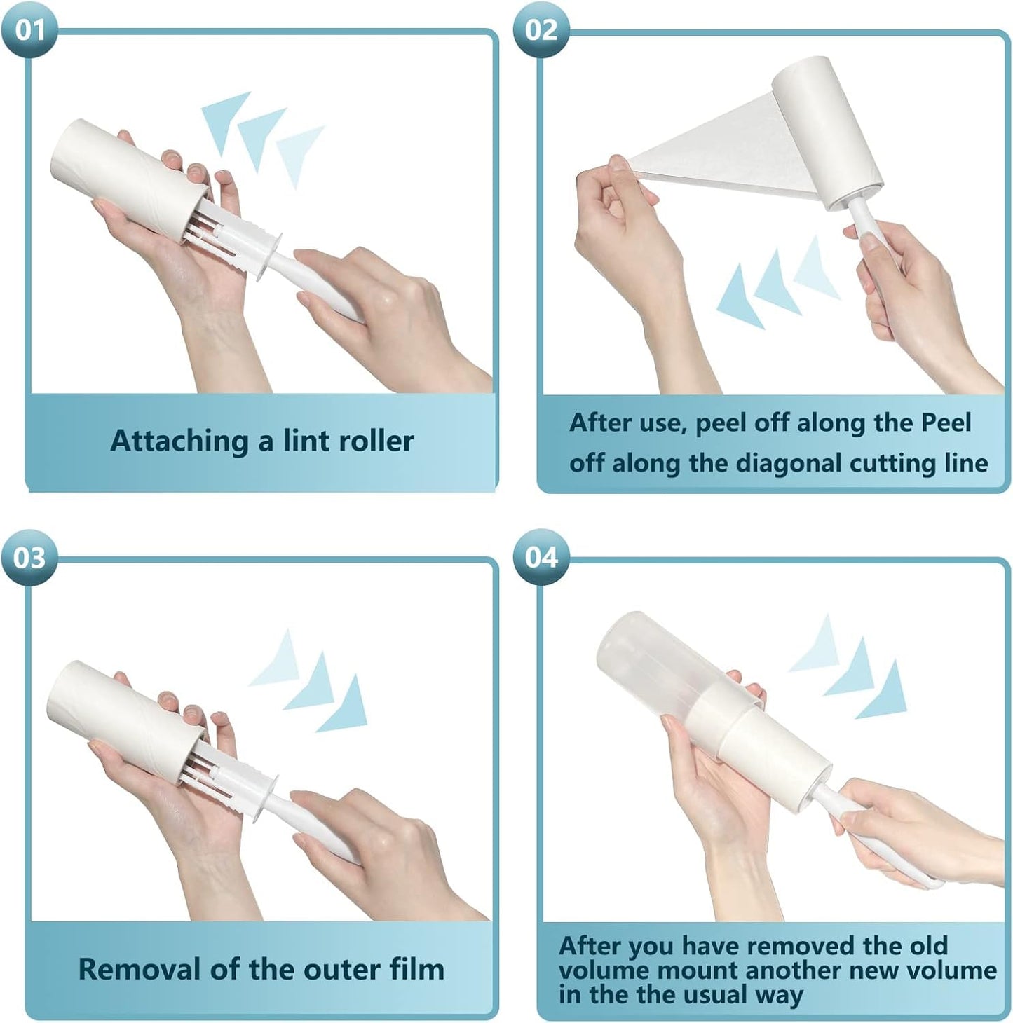 SKY-TOUCH Lint Roller Remover Hair Kit｜Extra Sticky Reusable Lint Remover｜6 Rollers+1 Upgraded Handles｜Full 270 Sheets｜Perfect for Clothes,Furniture,Bed,Car,and Pet Hair,Carpet,Dust