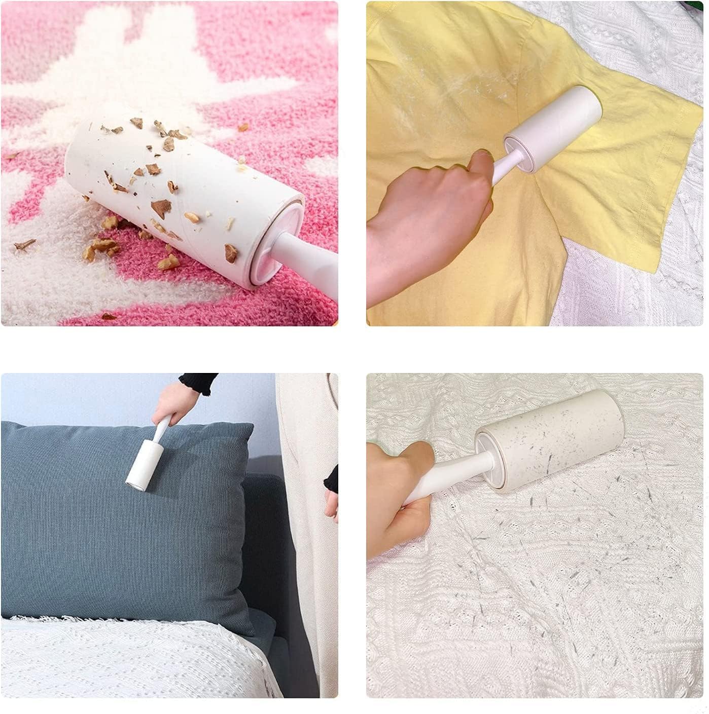 SKY-TOUCH Lint Roller Remover Hair Kit｜Extra Sticky Reusable Lint Remover｜6 Rollers+1 Upgraded Handles｜Full 270 Sheets｜Perfect for Clothes,Furniture,Bed,Car,and Pet Hair,Carpet,Dust