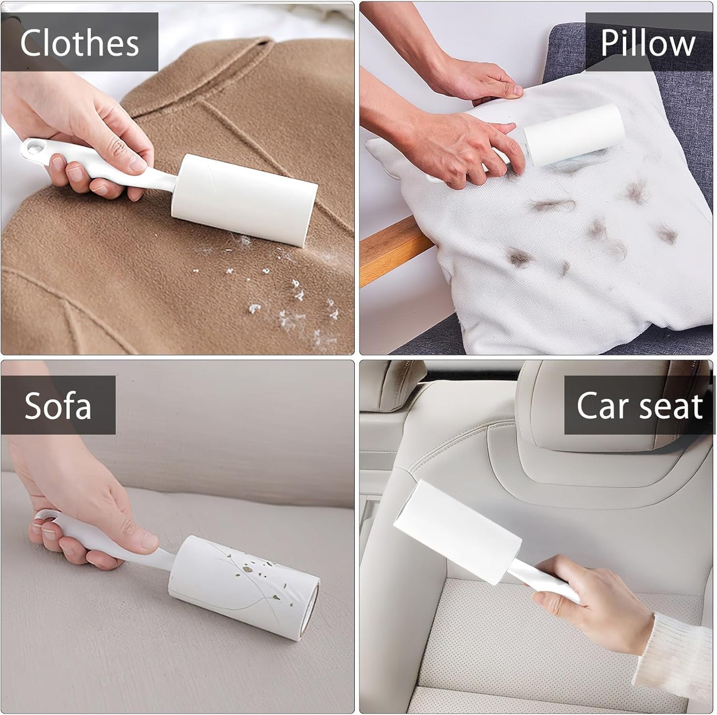 SKY-TOUCH Lint Roller Remover Hair Kit｜Extra Sticky Reusable Lint Remover｜6 Rollers+1 Upgraded Handles｜Full 270 Sheets｜Perfect for Clothes,Furniture,Bed,Car,and Pet Hair,Carpet,Dust