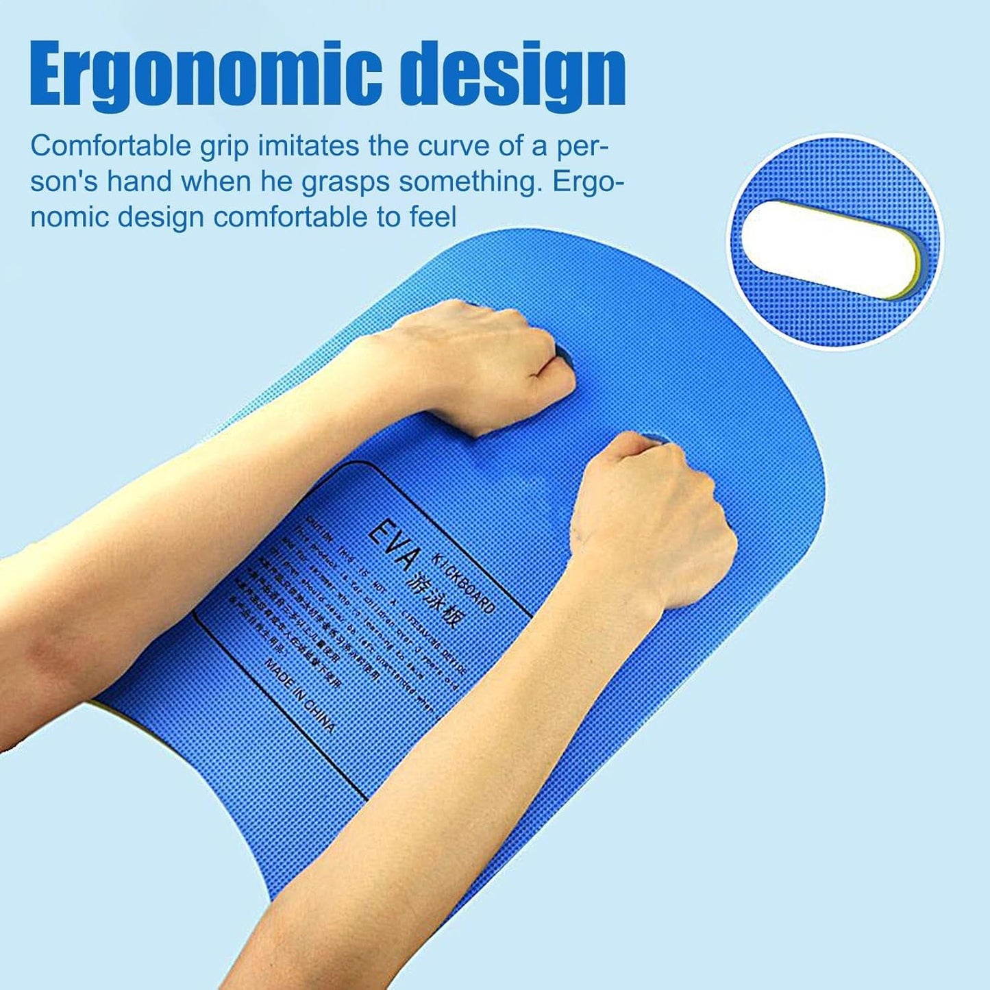 SKY-TOUCH Swimming Kickboard for Adults & Kids - EVA Training Kick Board for Pool & Open Water, Swimming Aid & Exercise Equipment, One Size, Durable & Lightweight(Blue&Yellow)