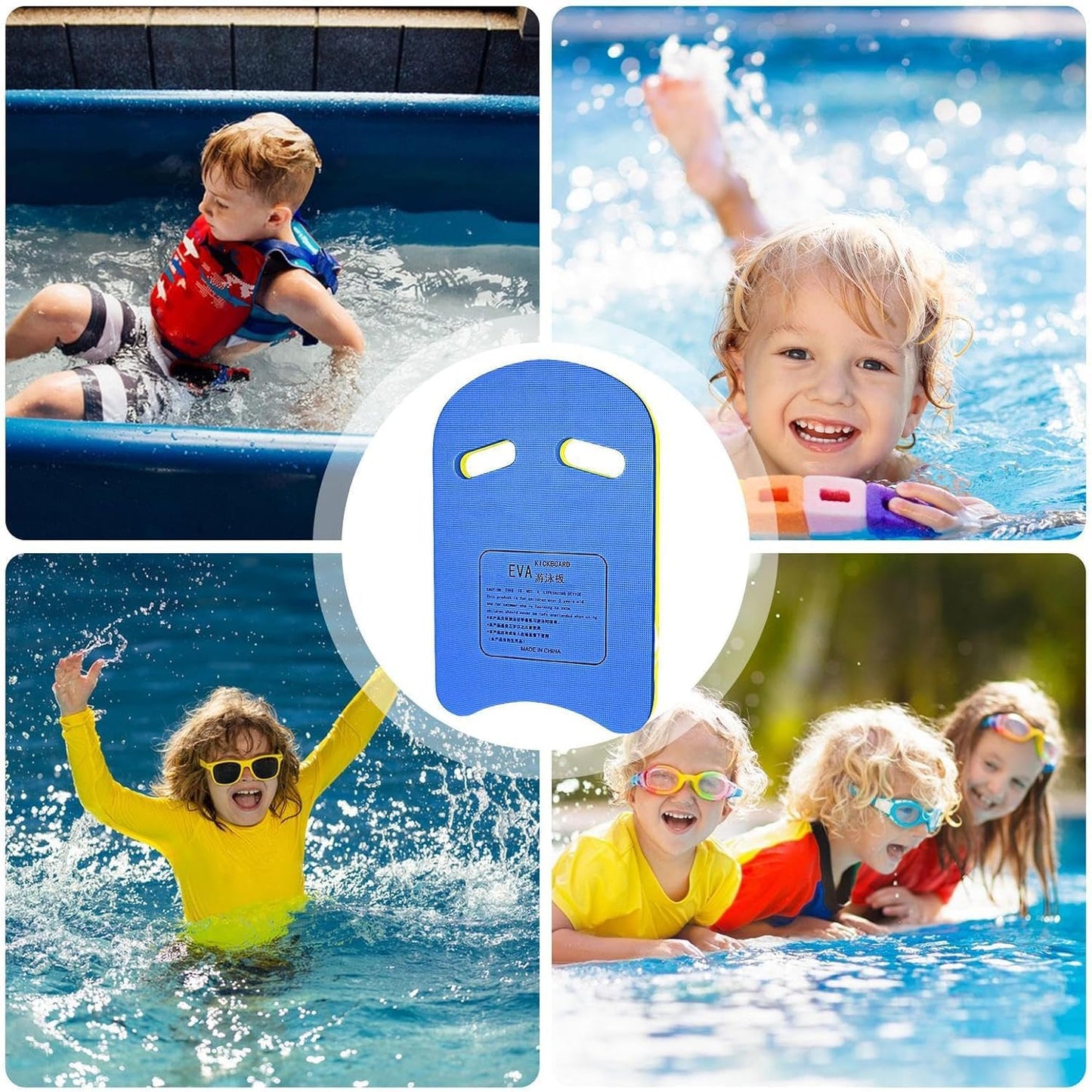 SKY-TOUCH Swimming Kickboard for Adults & Kids - EVA Training Kick Board for Pool & Open Water, Swimming Aid & Exercise Equipment, One Size, Durable & Lightweight(Blue&Yellow)