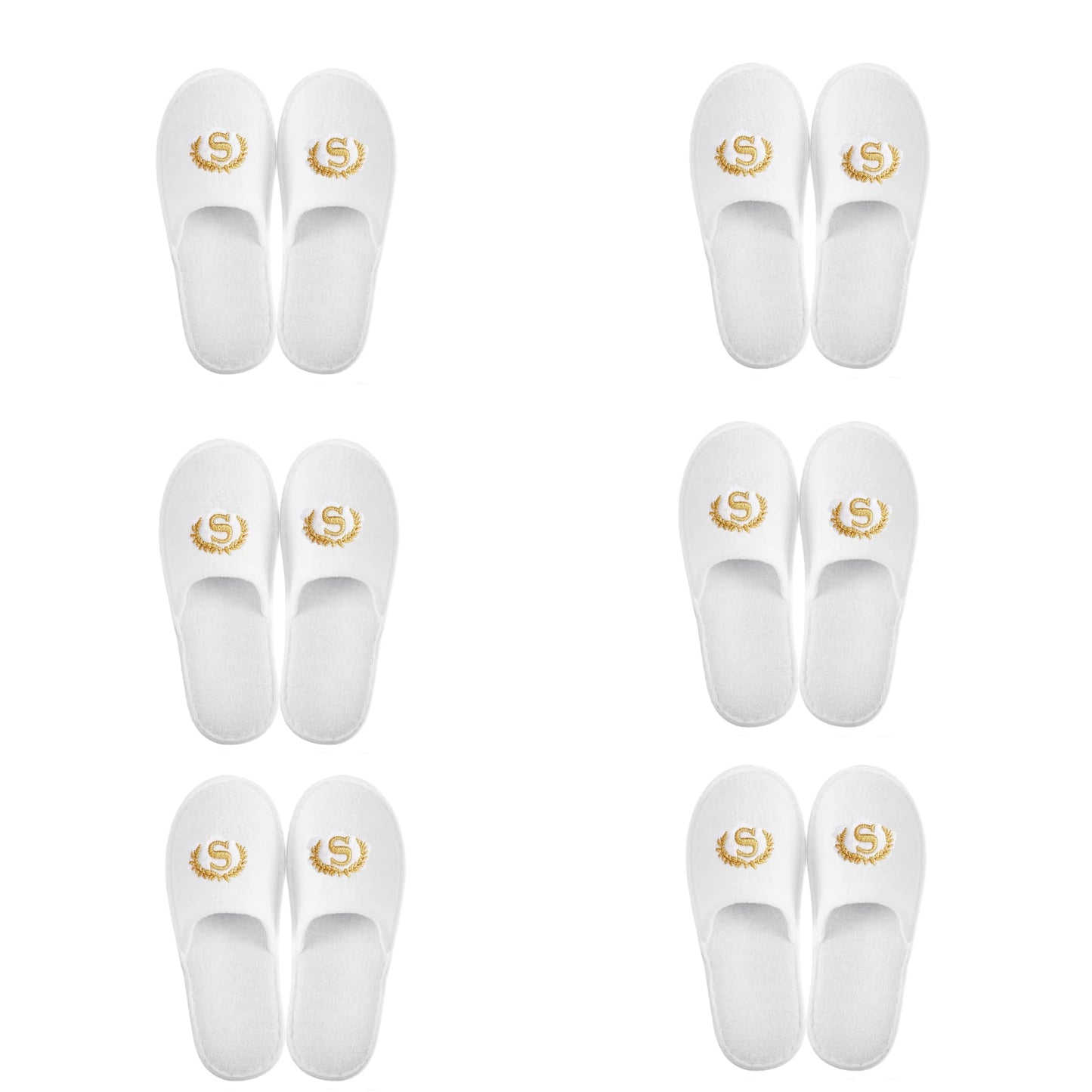 SKY-TOUCH 6 Pairs of Non Slip Disposable Spa Slippers, Eco-Friendly Indoor Slippers for Bathroom, Bedroom, Hotel, Flight,Spa,Unisex Fits 42-46, Individually Package