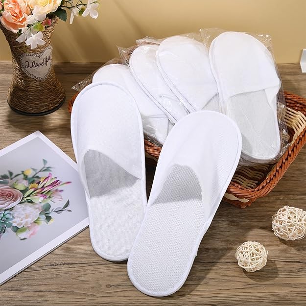 SKY-TOUCH 6 Pairs of Non Slip Disposable Spa Slippers, Eco-Friendly Indoor Slippers for Bathroom, Bedroom, Hotel, Flight,Spa,Unisex Fits 42-46, Individually Package