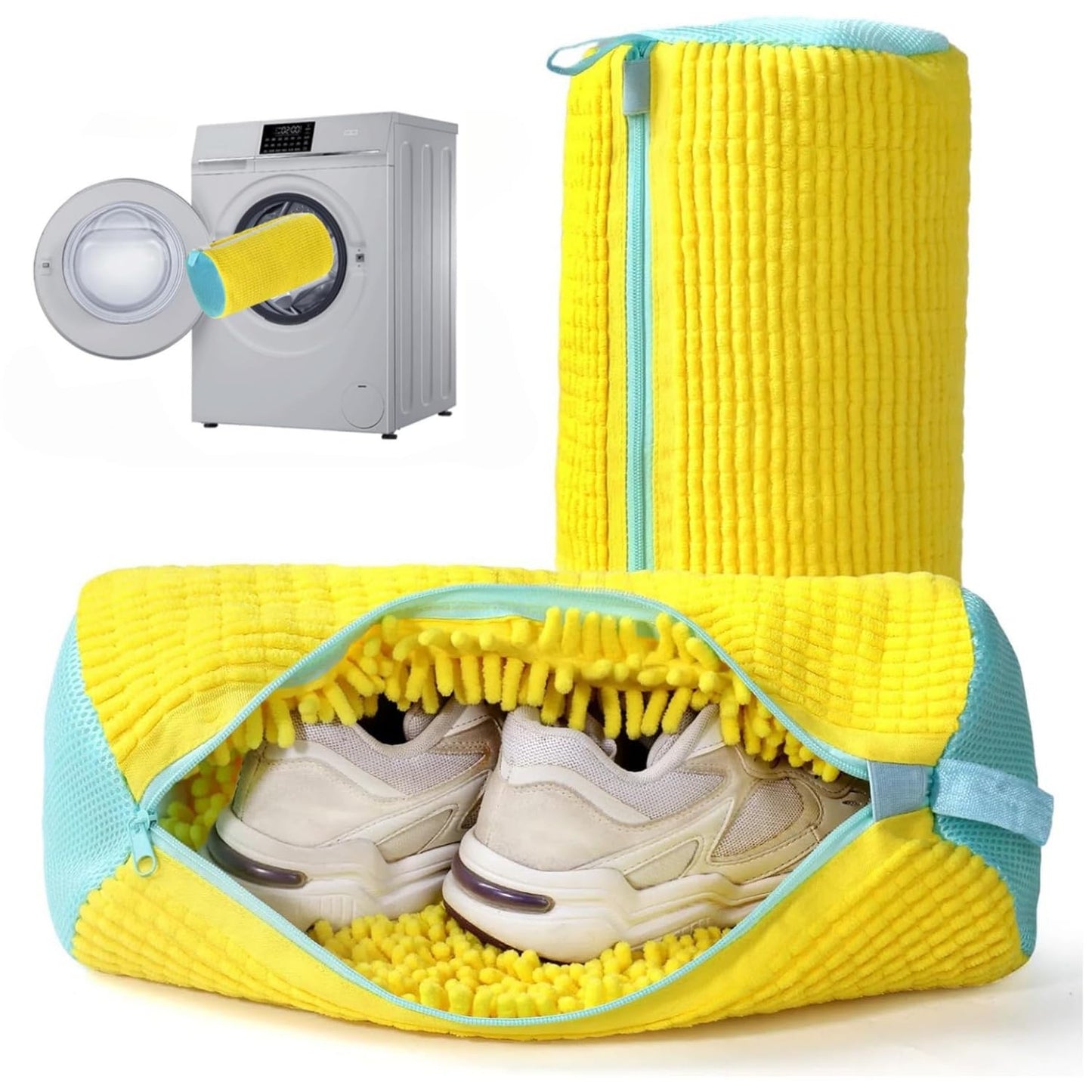 SKY-TOUCH Shoe Washing Machine Bag 2PCS, Reusable 360° Deep Cleaning Laundry Bag for Tennis Shoes, Sneakers and Slippers