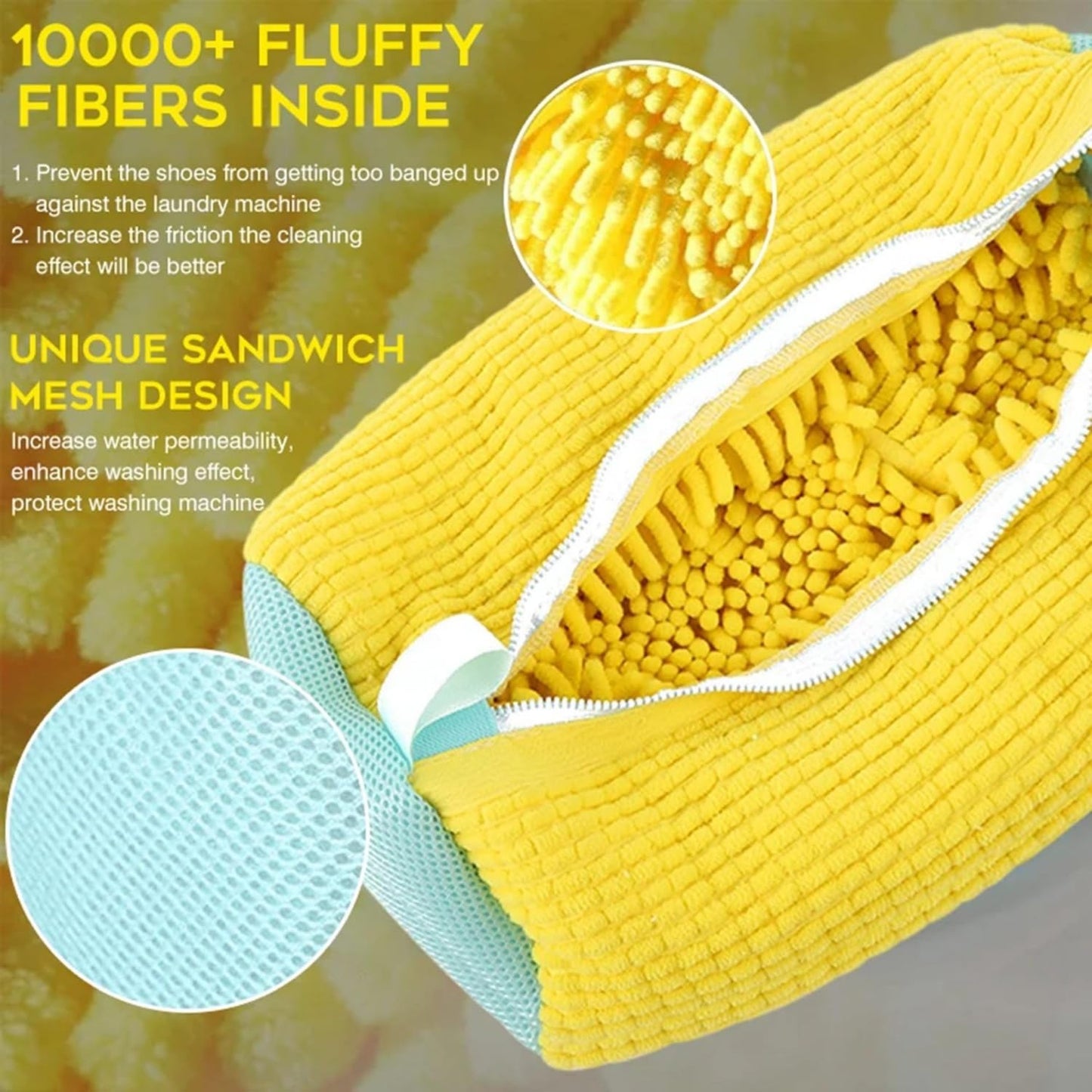 SKY-TOUCH Shoe Washing Machine Bag 2PCS, Reusable 360° Deep Cleaning Laundry Bag for Tennis Shoes, Sneakers and Slippers