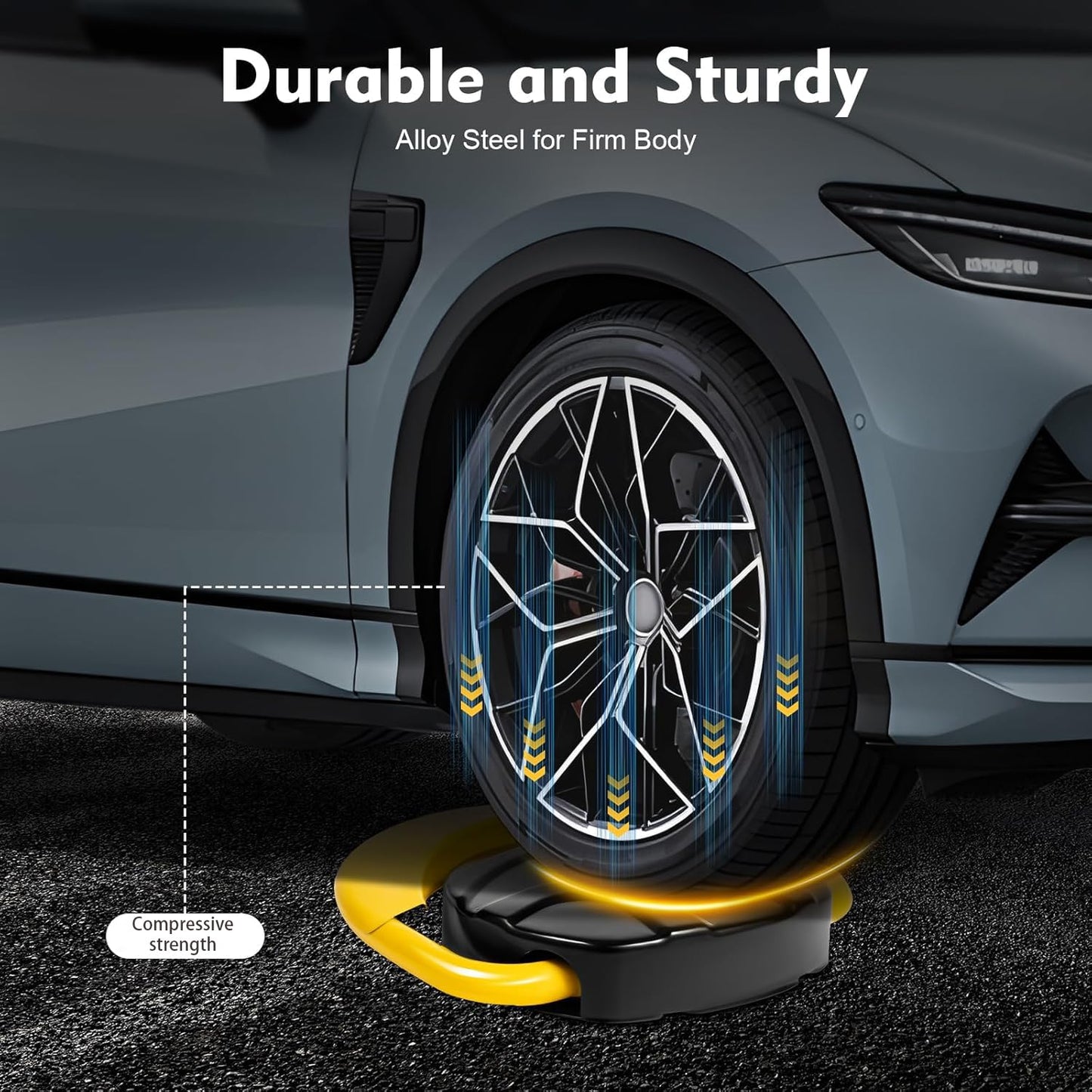SKY-TOUCH Parking Lock, Remote Control Parking Lock Parking Space Folding Car With Alarm Function Suitable for Homes Businesses Offices And Commercial Premises（Without Battery）