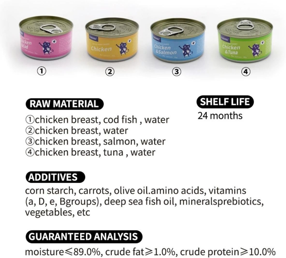 SKY-TOUCH Wet Cat Food Can, Premium Cat Food Mousse 85g, Grain-Free Soft Pâté with Taurine, Vitamins & Minerals – High Protein Balanced Nutrition for Kittens & Adult Cats