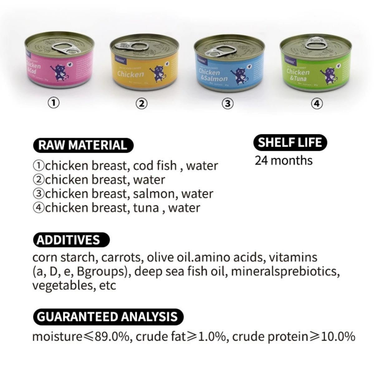SKY-TOUCH Wet Cat Food Can, Premium Cat Food Mousse 85g, Grain-Free Soft Pâté with Taurine, Vitamins & Minerals – High Protein Balanced Nutrition for Kittens & Adult Cats