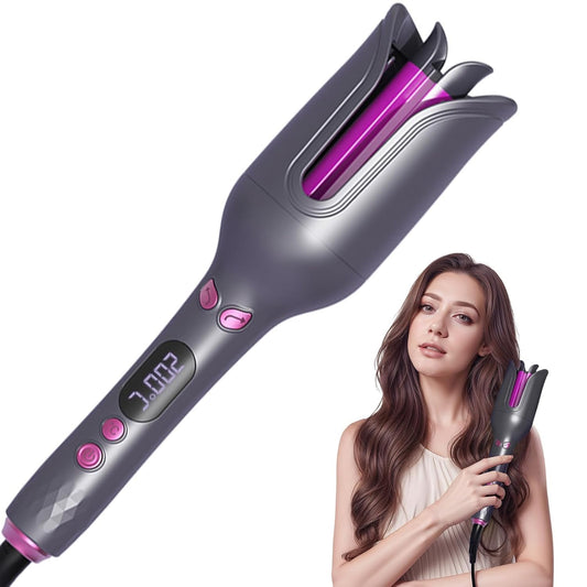 SKY-TOUCH Automatic Curling Iron, Ceramic Rotating Curling Iron, Anti- Hot and Anti- Stuck Hair, Fast Heating Spin Iron for Long Short Hair Styling, 4 Temperature Settings, 31.5x5.5cm