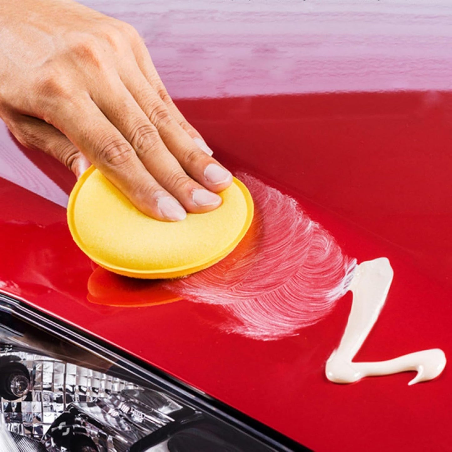 SKY-TOUCH 12-Pack Car Wax Applicator Sponges, High-Density Circular Foam Pads for Polishing & Buffing, Soft Microfiber Cleaning Sponge for Car Detailing, Auto Waxing