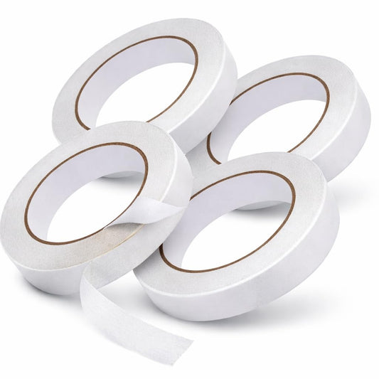 SKY-TOUCH 4PCS Double Sided Tape | 1" x 20 Yards Adhesive Sticky Tape for Arts, Crafts, Photography, Scrapbooking, Card Making, Gift Wrapping & Office School Stationery Supplies (Pack of 4)