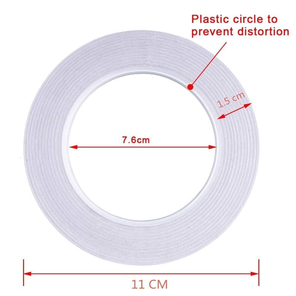 SKY-TOUCH 4PCS Double Sided Tape | 1" x 20 Yards Adhesive Sticky Tape for Arts, Crafts, Photography, Scrapbooking, Card Making, Gift Wrapping & Office School Stationery Supplies (Pack of 4)