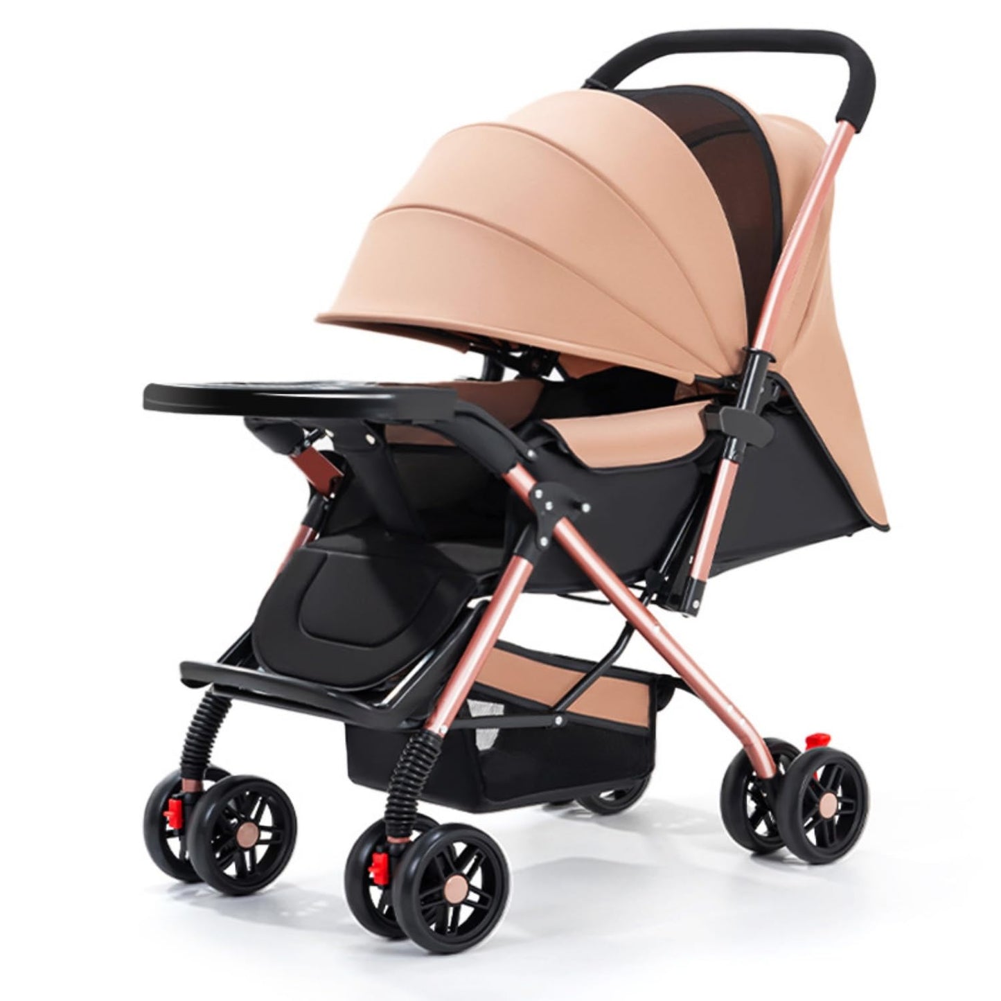 SKY-TOUCH Two-way Lightweight Stroller, One-click Foldable Baby Travel Stroller With Storage Basket, Multi-Postion Reclining Seat, Comfortable and Shock Absorbent, Bidirectional Push-and-Pull