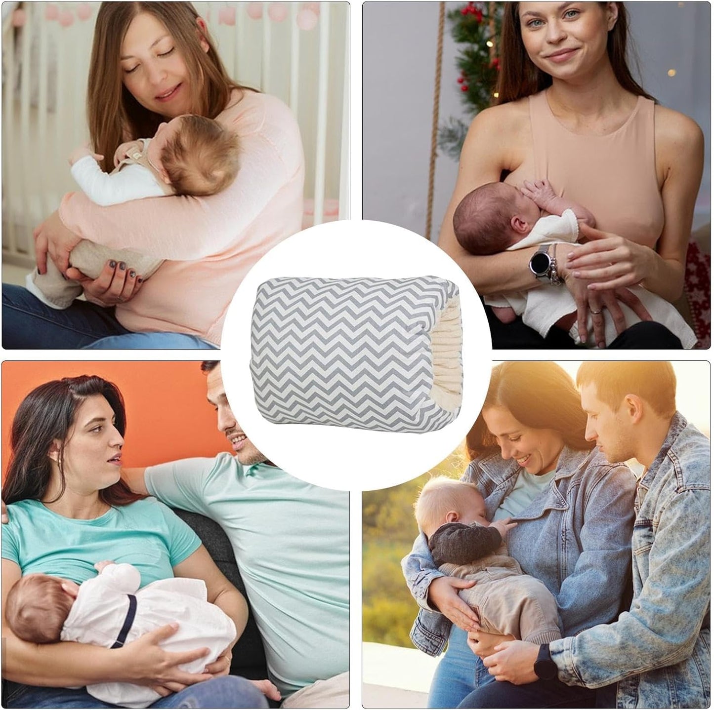 SKY-TOUCH Cozy Cradle Pillow, Baby Nursing for Arm Cotton Cozy Cradle Nursing Arm Pillow Head Support Feeding Slip-on Breastfeeding for Baby 25x23cm, Grey