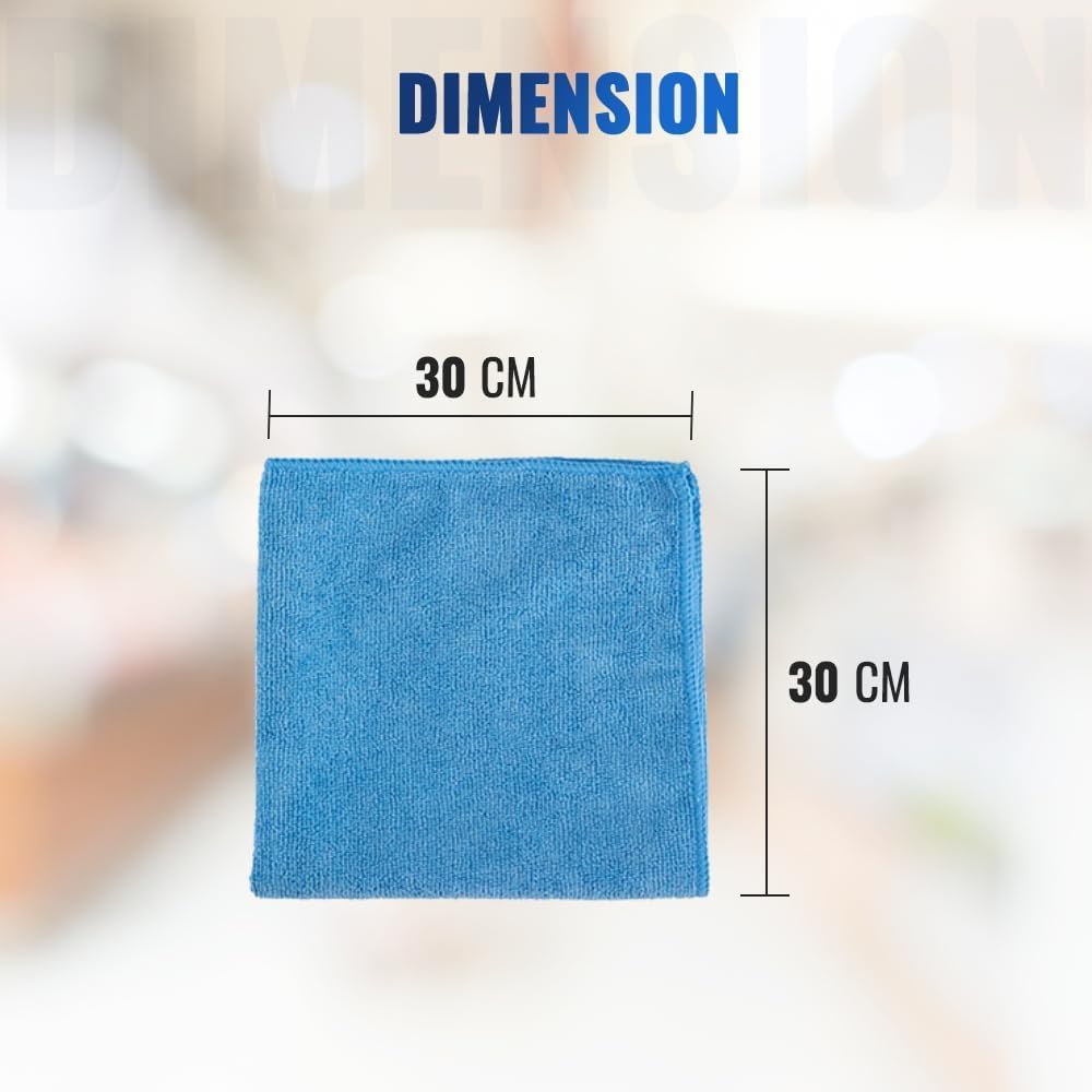 SKY-TOUCH 20 PACK Microfibre Cleaning Cloths, Highly Absorbent Cleaning Supplies, Lint Free Cloths for Multiple-Use, Washable Cloth Duster for House, Kitchen, Car, Motorbike, Windows 30 x 30 cm
