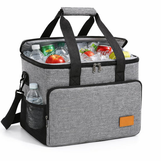 SKY-TOUCH Outdoor Cooler Picnic Bag, Outdoor Camping Storage Bag Large Capacity, Easy To Clean and Versatile Use Suitable For Camping Picnics, L SIZE - 34x25x26m,Grey