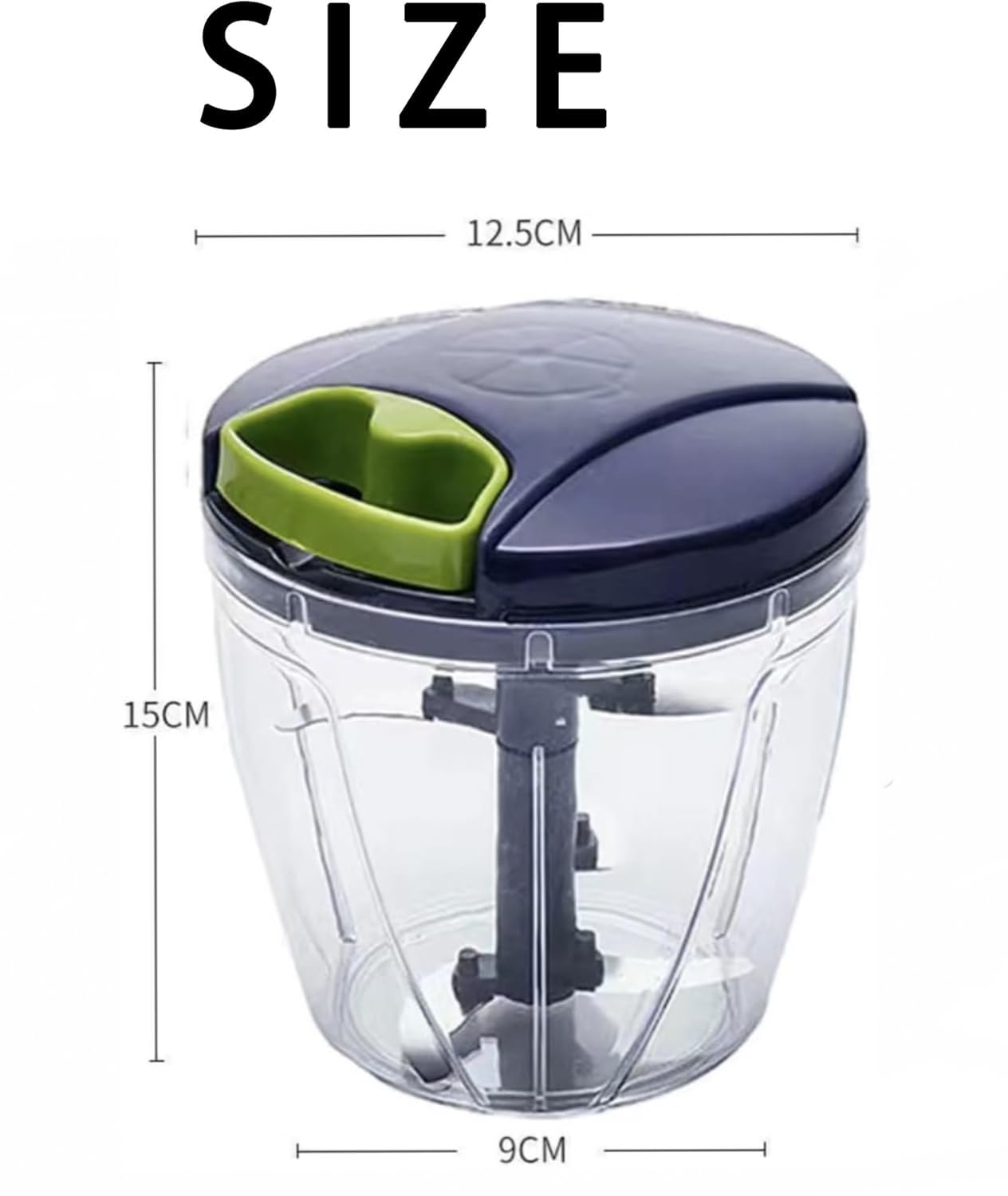 SKY-TOUCH Pull Chopper - Manual Mincer with Large Capacity, Easy-to-Use Hand-Pull Design, Sharp Blades, and Nylon Rope, Water Washable