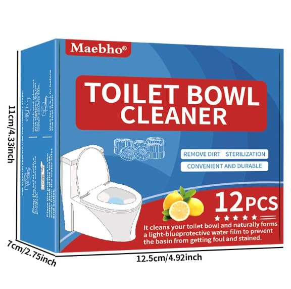 SKY-TOUCH Toilet Cleaning Blocks with Blue Foam – 12-Pack, Long-Lasting Toilet Cleaner, Deodorizes & Cleans, Easy to Use