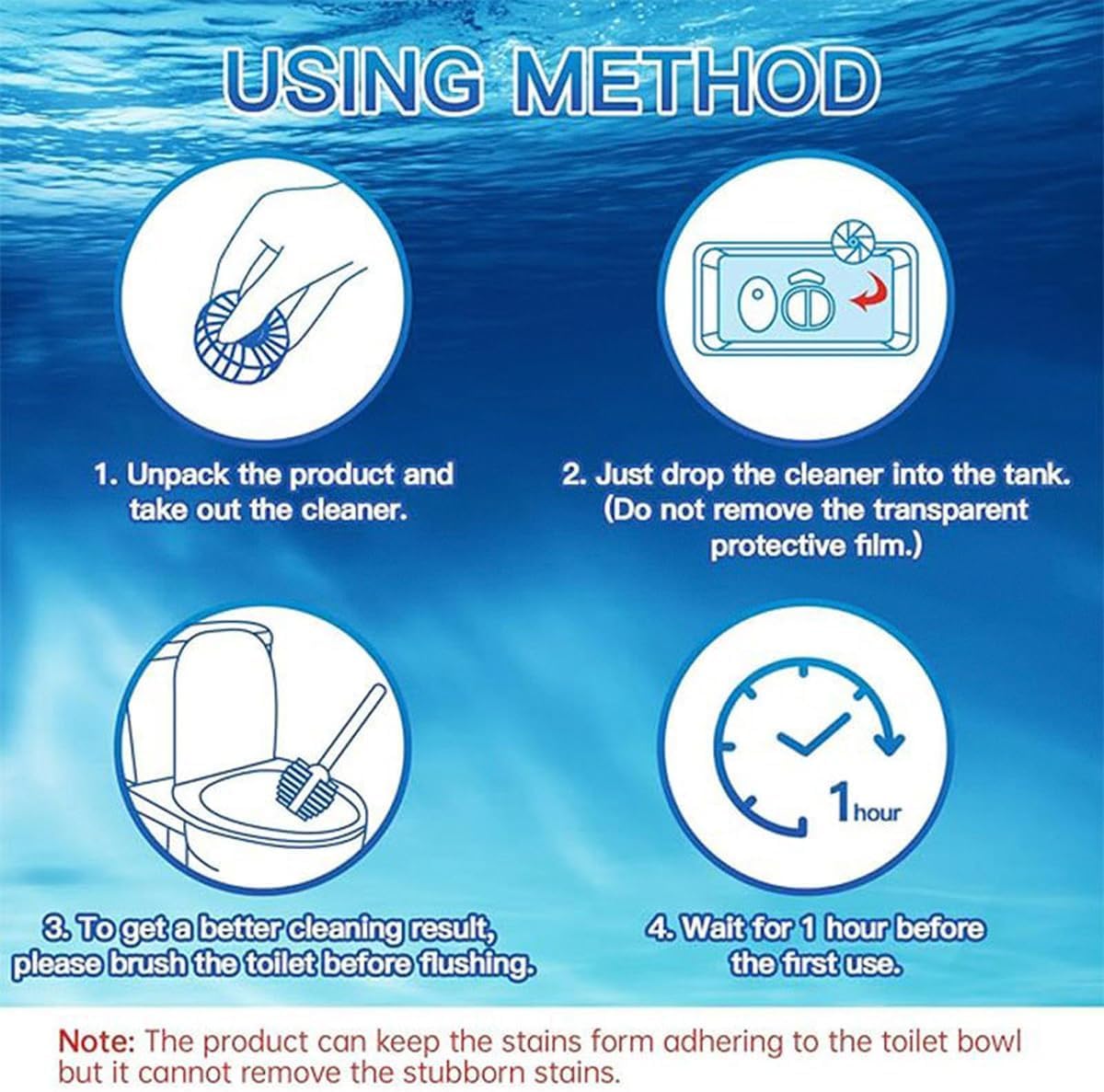 SKY-TOUCH Toilet Cleaning Blocks with Blue Foam – 12-Pack, Long-Lasting Toilet Cleaner, Deodorizes & Cleans, Easy to Use