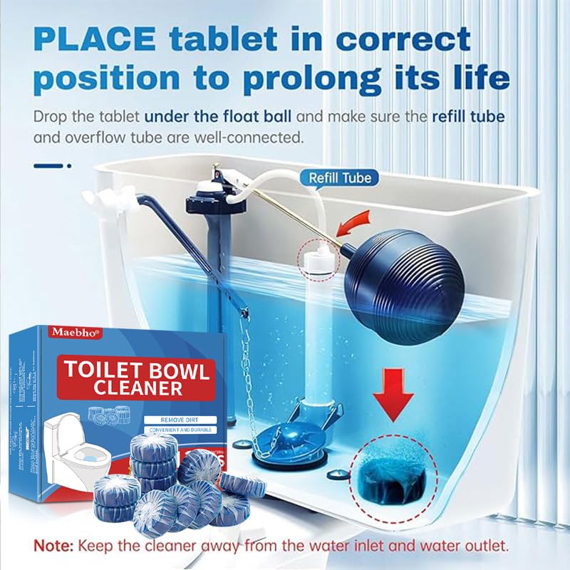 SKY-TOUCH Toilet Cleaning Blocks with Blue Foam – 12-Pack, Long-Lasting Toilet Cleaner, Deodorizes & Cleans, Easy to Use