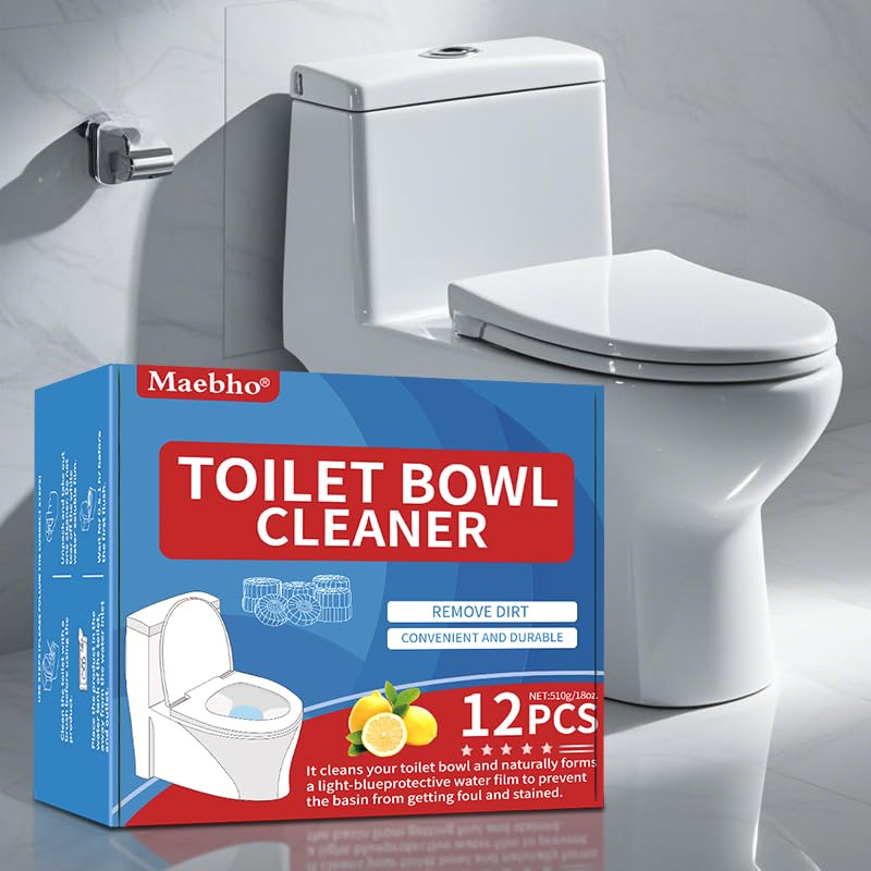 SKY-TOUCH Toilet Cleaning Blocks with Blue Foam – 12-Pack, Long-Lasting Toilet Cleaner, Deodorizes & Cleans, Easy to Use