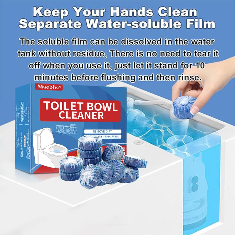 SKY-TOUCH Toilet Cleaning Blocks with Blue Foam – 12-Pack, Long-Lasting Toilet Cleaner, Deodorizes & Cleans, Easy to Use